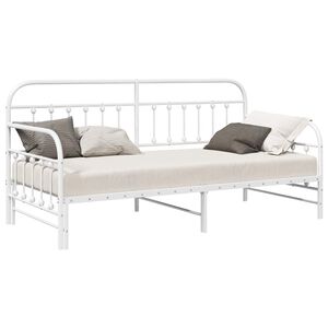vidaXL Daybed Frame White 90 x 190 cm Powder-Coated Steel