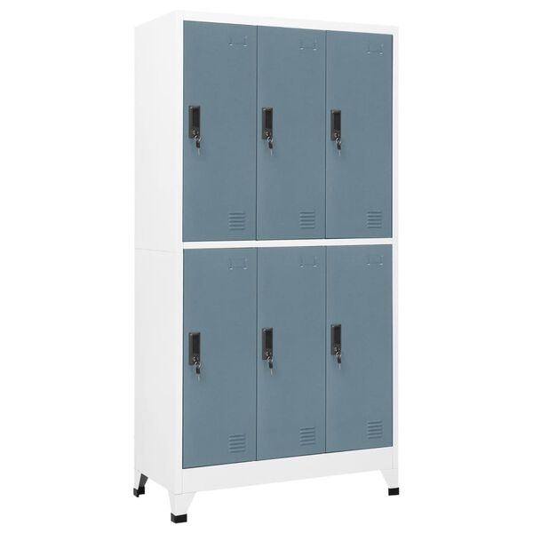 vidaXL Locker Cabinet Light Grey and Dark Grey 90x45x180 cm Steel
