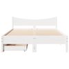 vidaXL Bed Frame with Drawers White 160x200 cm Solid Wood Pine
