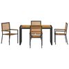 vidaXL Garden Dining Set 5 pcs Black and Brown Poly Rattan