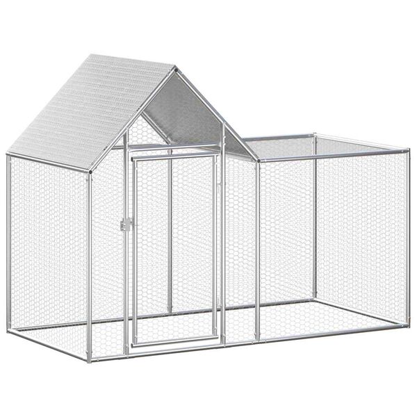vidaXL Chicken Coop 2x1x1.5 m Galvanised Steel