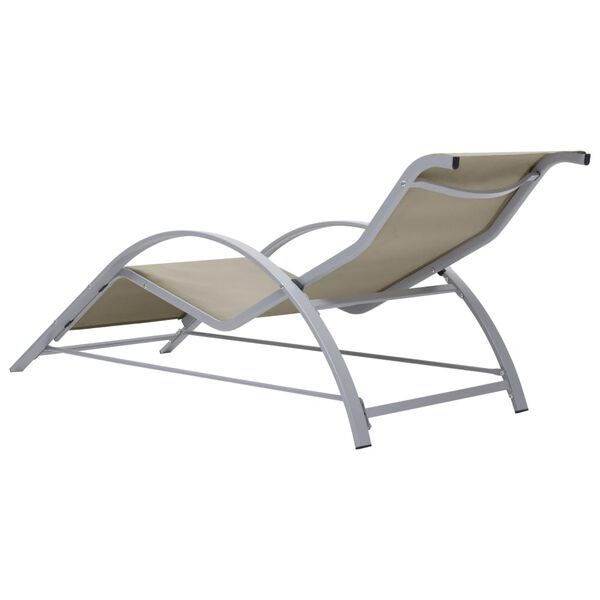 vidaXL Sunlounger Textilene and Aluminium Cream