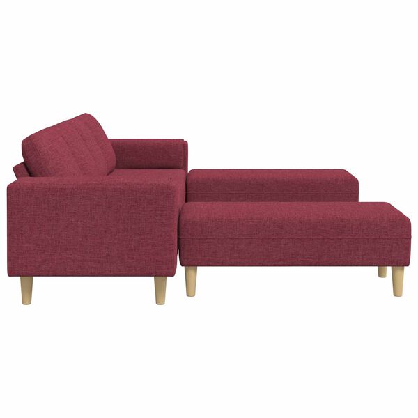 vidaXL Sofa Set Wine red Fabric