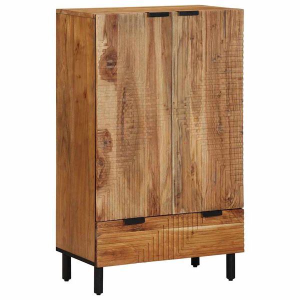 vidaXL Highboard Natural 60 x 33.5 x 100 cm Solid Acacia Wood