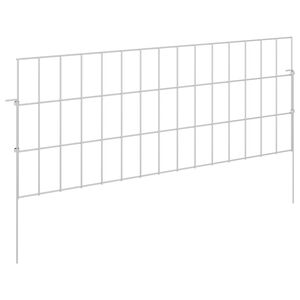 vidaXL Garden Fence with Stakes 24 pcs 75 x 30 cm Galvanised Steel