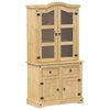 vidaXL Glass Display Cabinet "Corona" 100x48,5x179 cm Solid Wood Pine