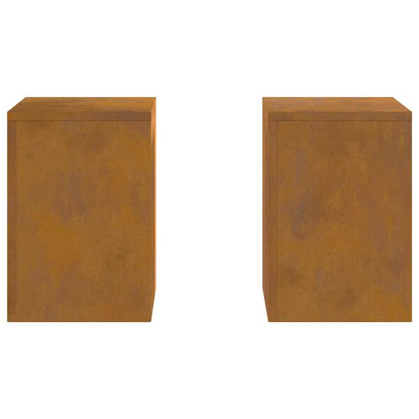 vidaXL Plant Stand 2 pcs Rusty 24 x 24 x 35 cm Weathering steel