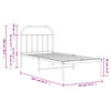 vidaXL Metal Bed Frame without Mattress with Headboard White 80x200cm