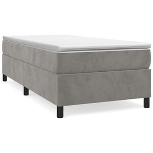 vidaXL Box Spring Bed Frame Light Grey Twin XL Velvet