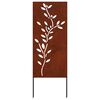 vidaXL Garden Privacy Screen Floral Rusty 50 x 140 cm Weathering steel