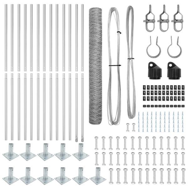 vidaXL Fence Post Silver 25 x 1.2 m (36 mm mesh) Steel