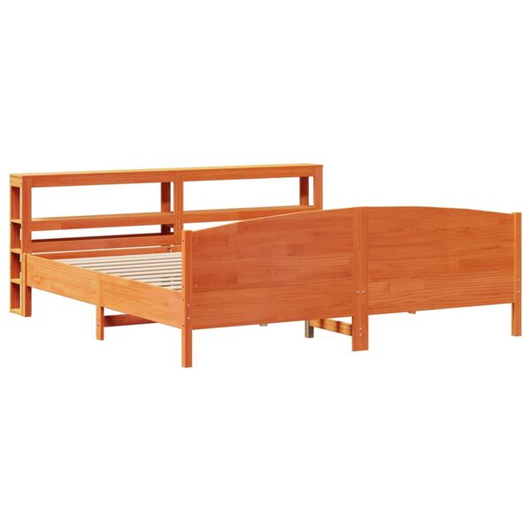 vidaXL Bed Frame without Mattress Wax Brown 180x200 cm Super King Solid Wood Pine
