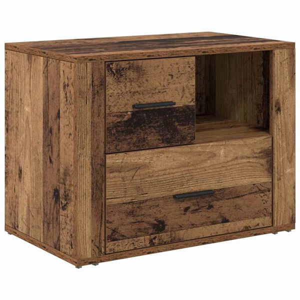 vidaXL Bedside Cabinet Old Wood 35 x 60 x 50 cm Engineered Wood