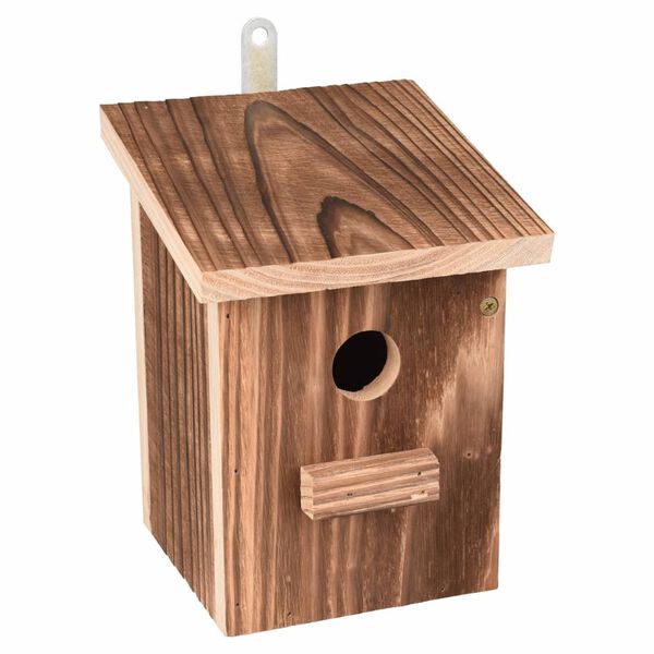 FLAMINGO Bird Nesting Box Gino Wood Flamed Brown