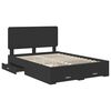vidaXL Bed Frame with Headboard Black 140 x 190 cm Engineered Wood