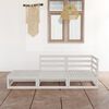 vidaXL 3 Piece Garden Lounge Set White Solid Pinewood