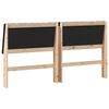 vidaXL Upholstered Headboard Black 200 cm Solid Pine Wood