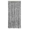 vidaXL Fly Curtain Grey and Black and White 90x200 cm Chenille