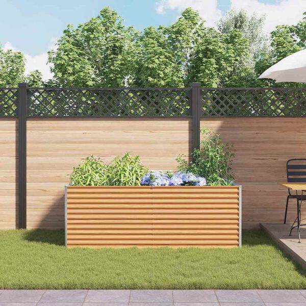 vidaXL Garden Raised Bed 195 x 100 x 68 cm Galvanised Steel