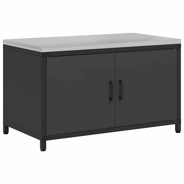 vidaXL Kitchen Storage with Shelf Black 90 x 50 x 53 cm Steel