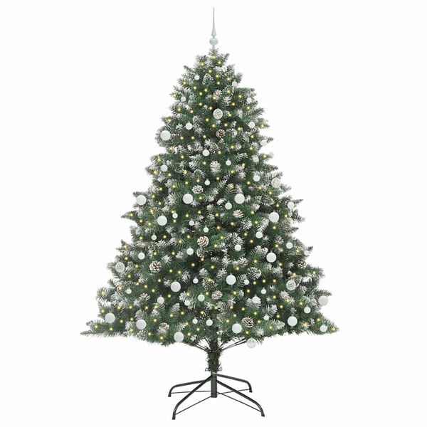 vidaXL Artificial Christmas Tree with 300 LEDs with Stand Green 210 cm