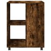 vidaXL Side Table with Wheels Smoked Oak 55x60x78 cm Engineered Wood