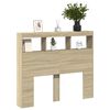 vidaXL Headboard Cabinet with LED Sonoma Oak 120x17x102 cm