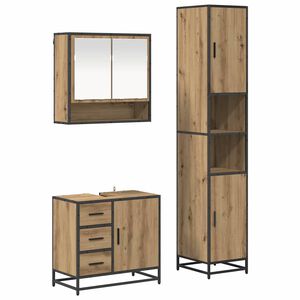 vidaXL Bathroom Furniture Set 3 pcs Artisan Oak Engineered Wood