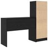 vidaXL Desk with Drawer 2 pcs Black Oak