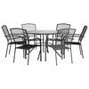 vidaXL Stackable Garden Chair Set 7 pcs Anthracite Powder-coated Steel