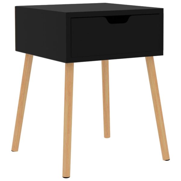 vidaXL Bedside Cabinet High Gloss Black 40x40x56 cm Engineered Wood