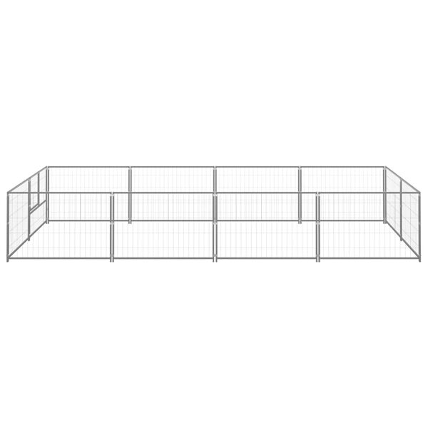 vidaXL Dog Kennel Silver 8 m&sup2; Steel