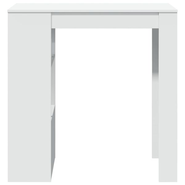 vidaXL Bar Table with Racks White 102x50x103.5 cm Engineered Wood