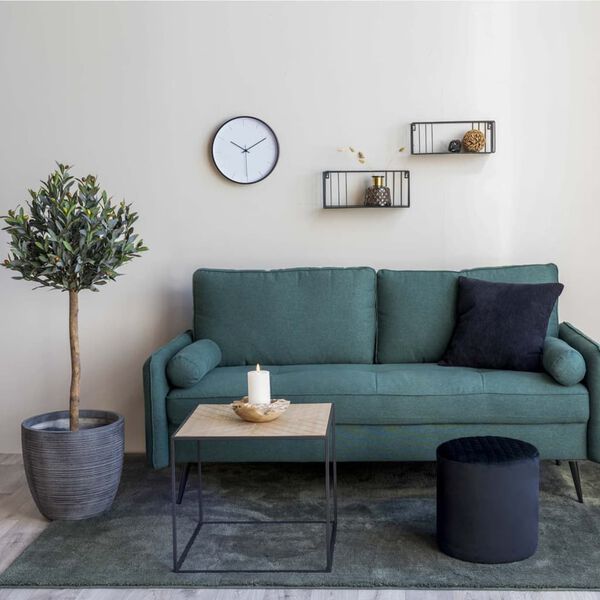 House Nordic Side Table Johanna 50 cm Square Black and Natural