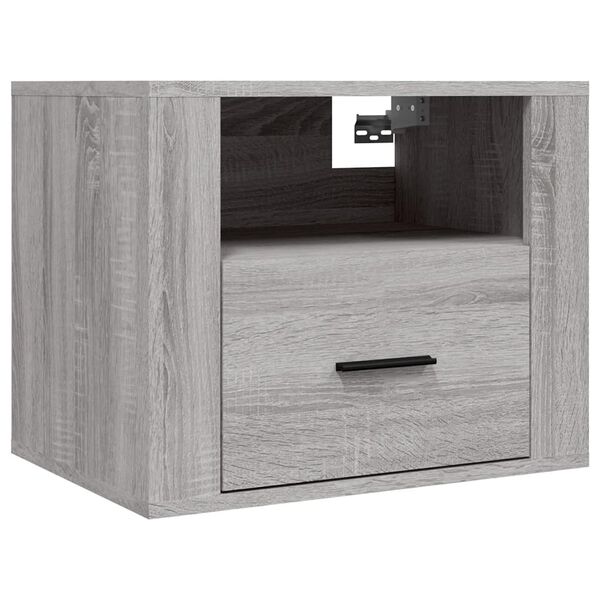 vidaXL Wall-mounted Bedside Cabinet Grey Sonoma 50x36x40 cm