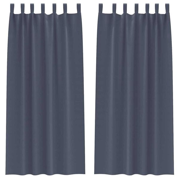 vidaXL Blackout Curtains with Rings 2 pcs Anthracite 260 x 140 cm