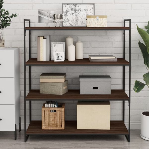 vidaXL Wall Shelves 4 pcs Brown Oak 100x40x1.5 cm Engineered Wood