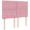 vidaXL Box Spring Bed with Mattress Pink 140x190 cm Velvet