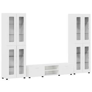 vidaXL TV Cabinet Set FLORIN High Gloss White Engineered Wood