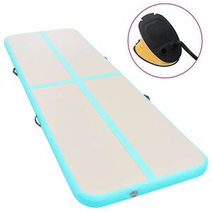 vidaXL Inflatable Gymnastics Mat with Pump 300x100x10 cm PVC Green