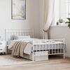 vidaXL Metal Bed Frame without Mattress with Footboard White 107x203cm