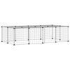vidaXL 20-Panel Pet Cage with Door Black 35x35 cm Steel