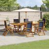 vidaXL 7 Piece Garden Dining Set Solid Wood Acacia and Textilene