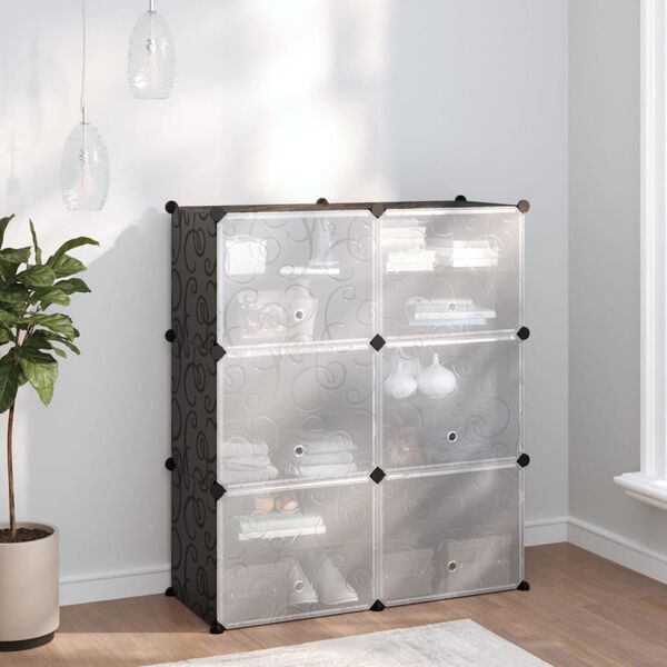 vidaXL Shoe Rack Black 84.5x31x93.5 cm PP