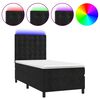 vidaXL Box Spring Bed with Mattress&LED Black 100x200 cm Velvet