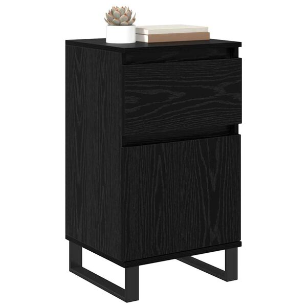 vidaXL Sideboard with Drawer Black oak 35 x 40 x 70 cm Engineered wood