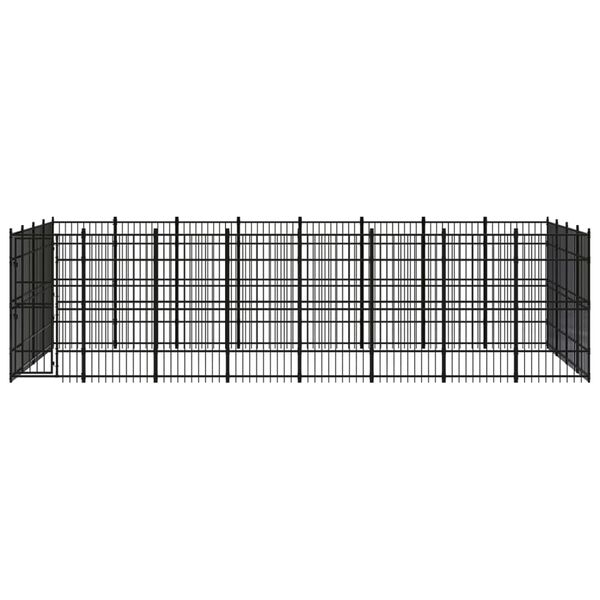 vidaXL Outdoor Dog Kennel Steel 29.49 m²