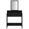 vidaXL Dressing Table Black Oak 79 x 41 x 140 cm Engineered Wood
