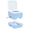 vidaXL Camping Toilet Manual Light Blue and White 41.5 x 36.5 x 30 cm