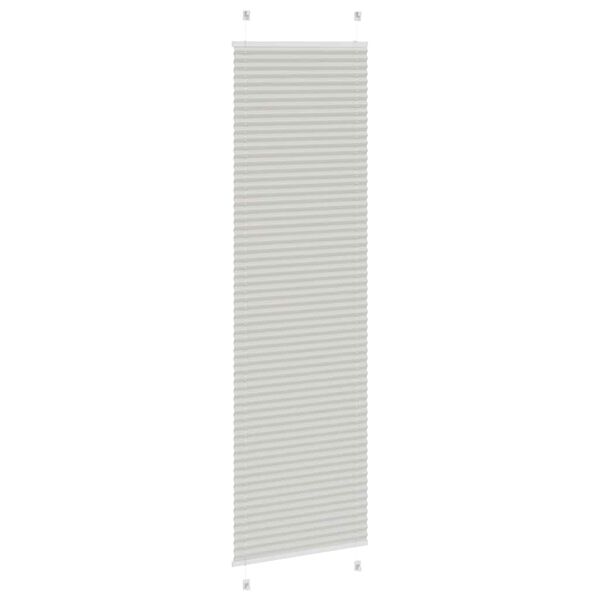 vidaXL Pleated Blind Light Grey 65x200 cm Fabric Width 64.4 cm Polyester